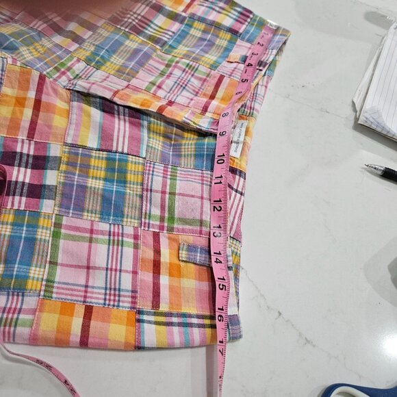 Mark Fore & Strike Capri Pants Size 12 Madras Vintage Patchwork Plaid Cotton - Picture 10 of 11